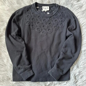 SEA NEW YORK Eyelet Pullover Sweatshirt Size XS